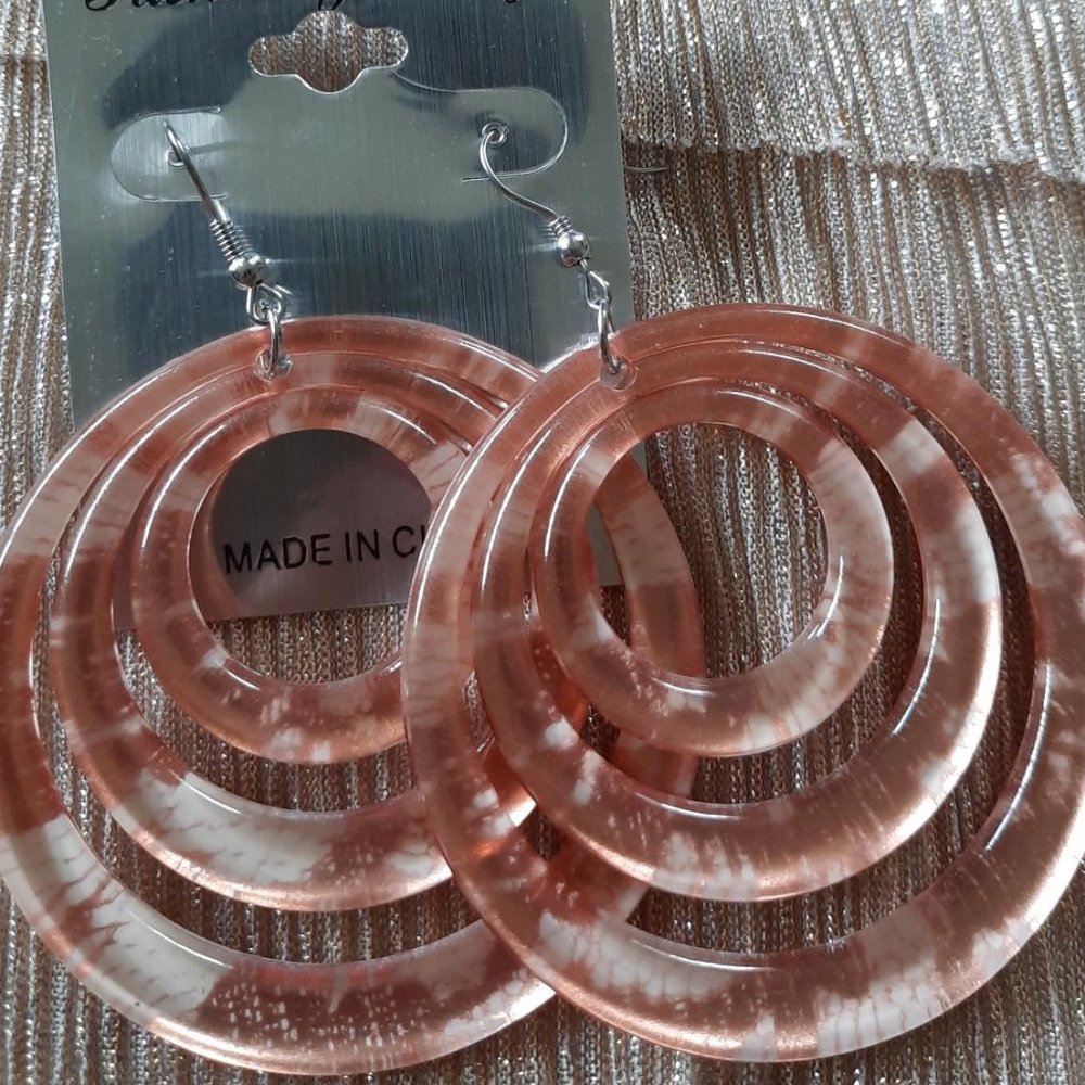 Acrylic Rings Earrings, assorted colors